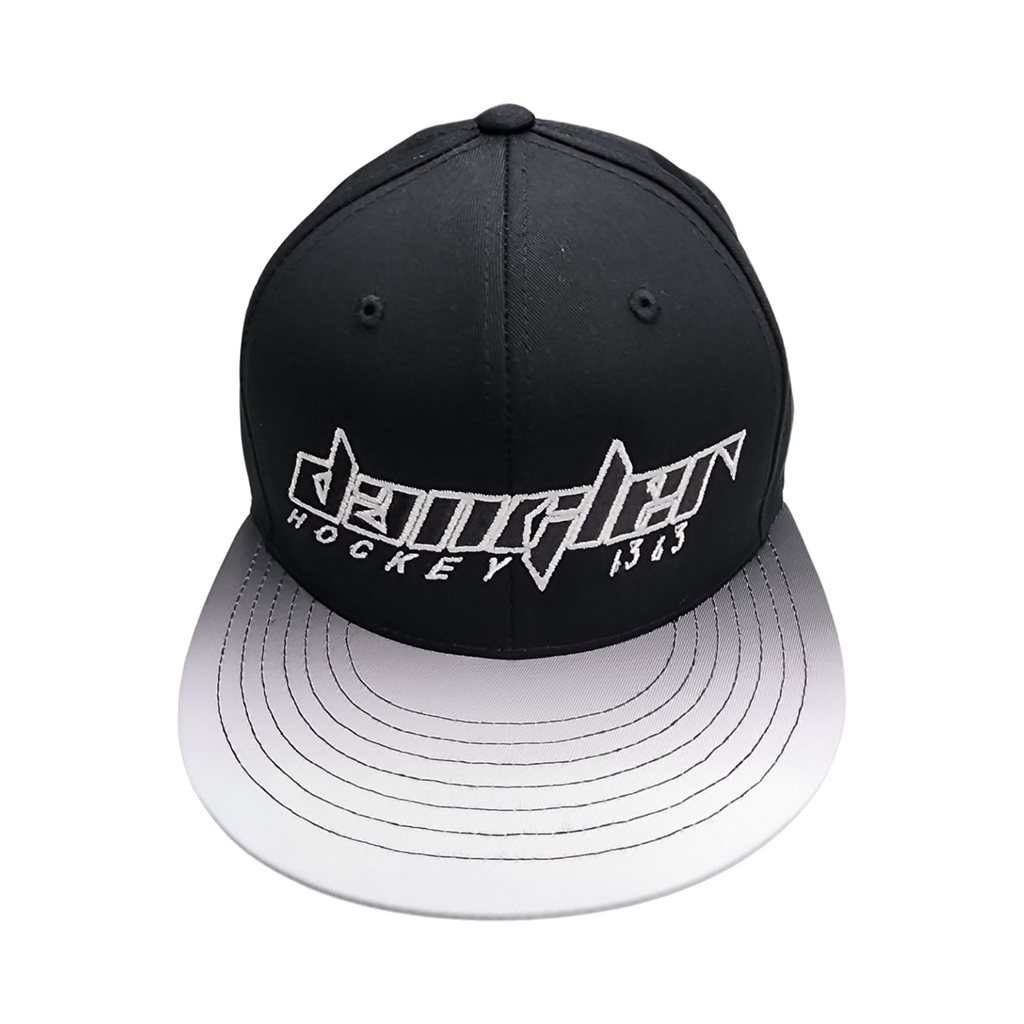 BLACK-GREY FADE TO BLACK BILL-WHITE OUTLINE BLACK LOGO