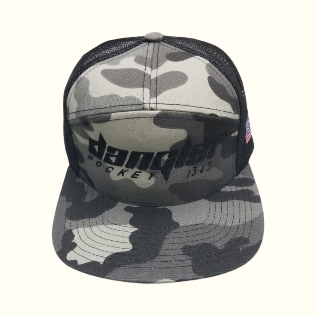 GREY CAMO/ BLACK LOGO/ US FLAG LEFT SIDE