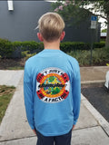 BLUE PERFORMANCE SHIRT/ DON'T JUST PLAY BE A FACTOR FLORIDA FLAG