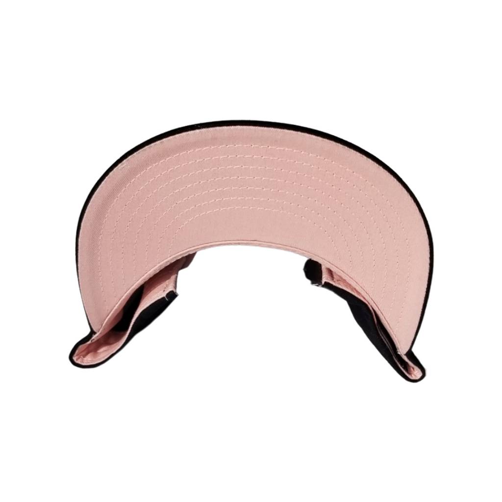 BLACK-BLACK BILL & LT PINK UNDER BILL-WHITE OUTLINE LT PINK LOGO