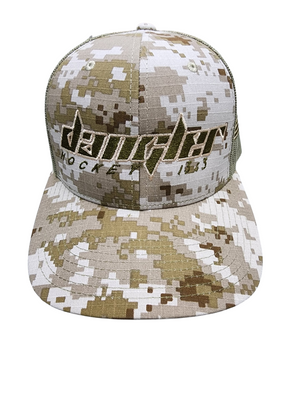 TAN DIGITAL CAMO/GREEN MESH BACK WITH US FLAG