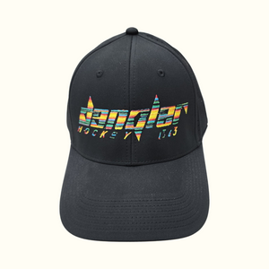 BLACK MULTI COLORED LOGO