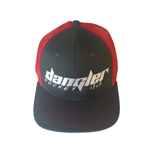 BLACK/RED MESH BACK WHITE LOGO