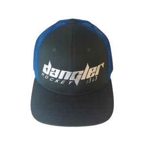 DARK GREY/BLUE MESH BACK WHITE LOGO