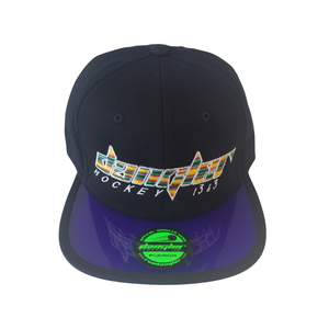 BLACK/PURPLE SEE THROUGH VISOR MULTI COLOR LOGO