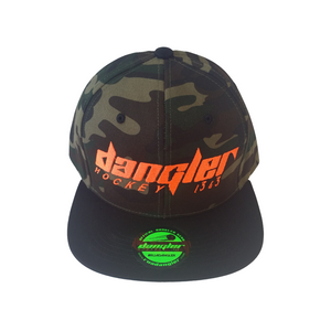 CAMO-BLACK BILL- BRIGHT ORANGE LOGO