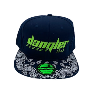 BLUE-BLUE & WHITE BANDANA BILL-NOEON GREEN LOGO